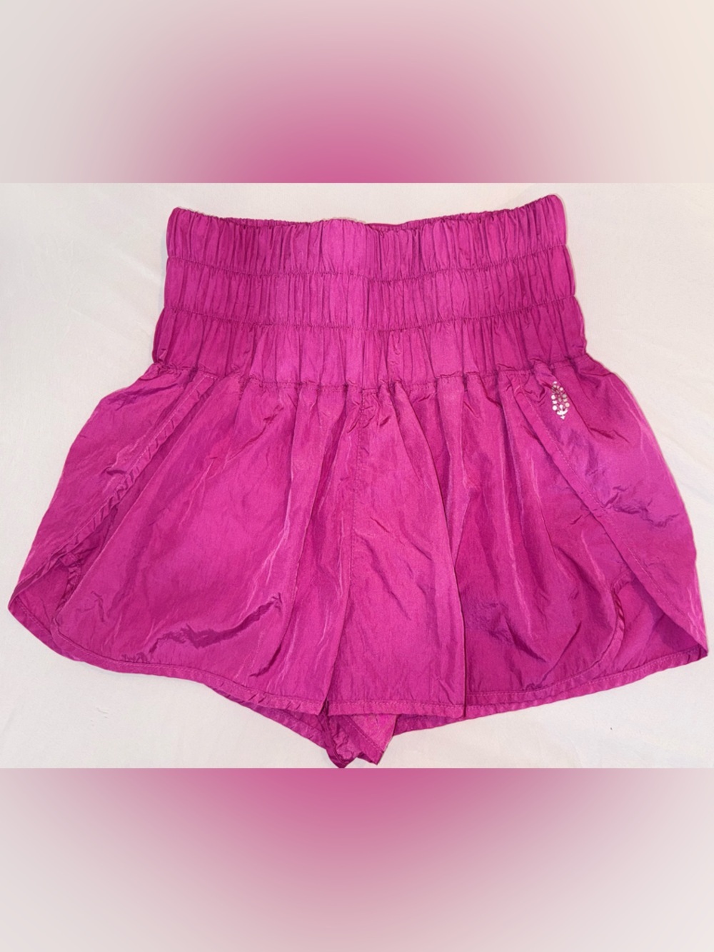 Free People Movement Women Pink High Waist Women Active Lined Shorts Size Medium
